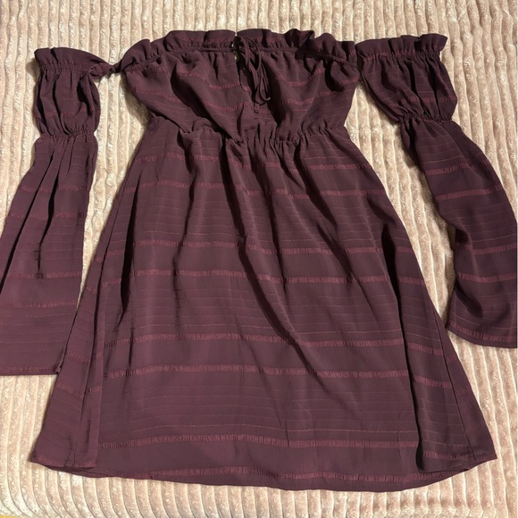 Tiger Mist Burgundy Long Sleeve Dress - Picture 1 of 4